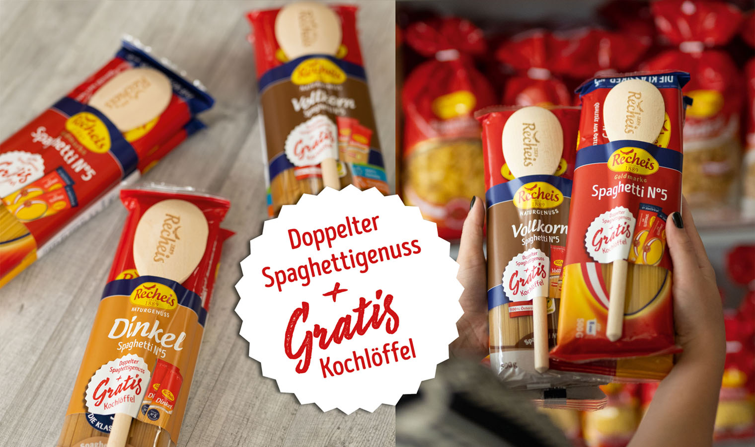 Recheis Spaghetti-Promotion im Doppelpack