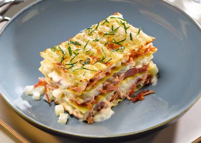 Schinken-Kohlrabi-Lasagne